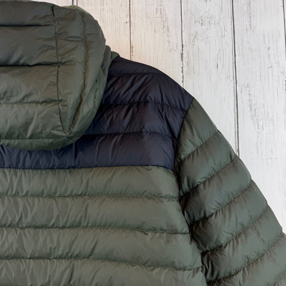 Scandinavian Explorer Olive Black Down Jacket Ultra Light Hooded Unisex Small - Picture 5 of 16